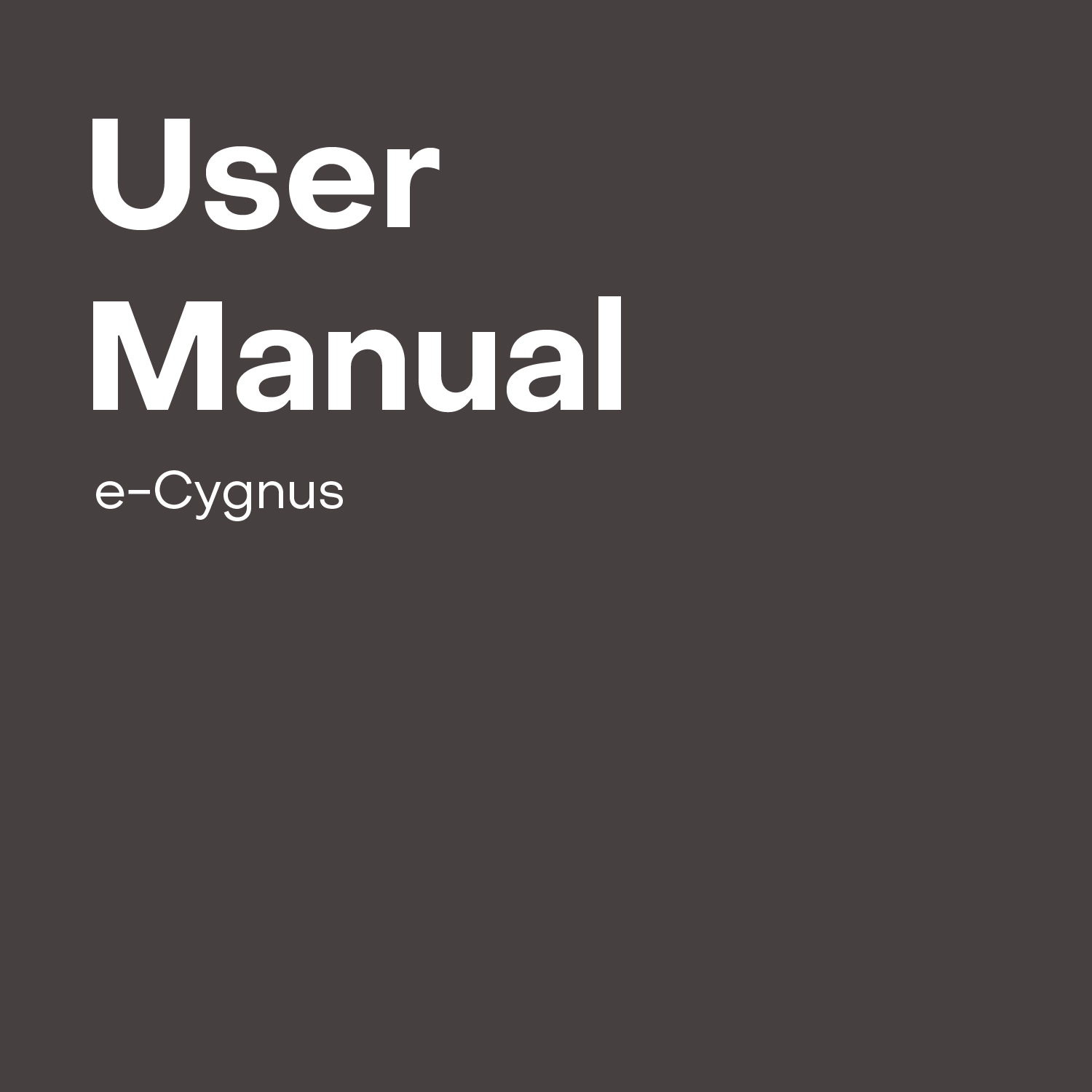 e-Cygnus User Manual